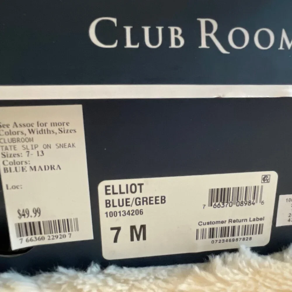 Club Room Elliott Blue/Green Boat Shoes NWT NIB